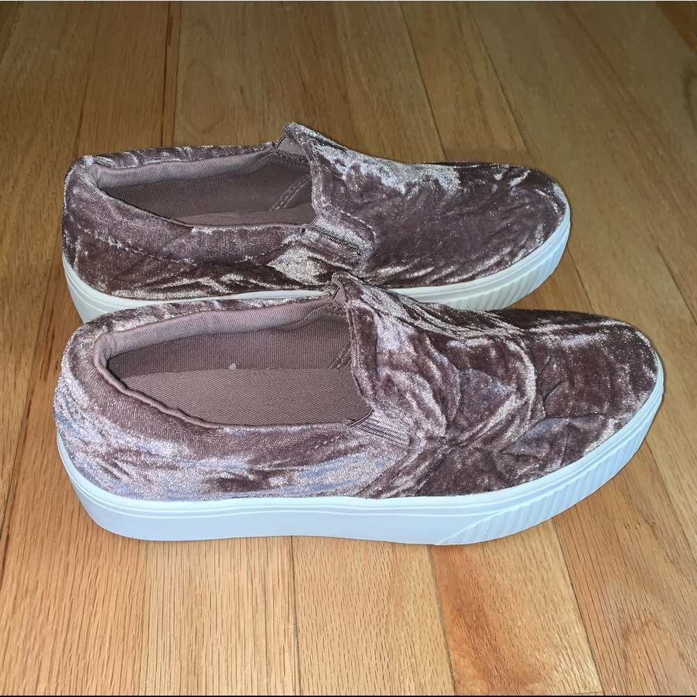 Fabletics crushed velvet slip on sneakers
